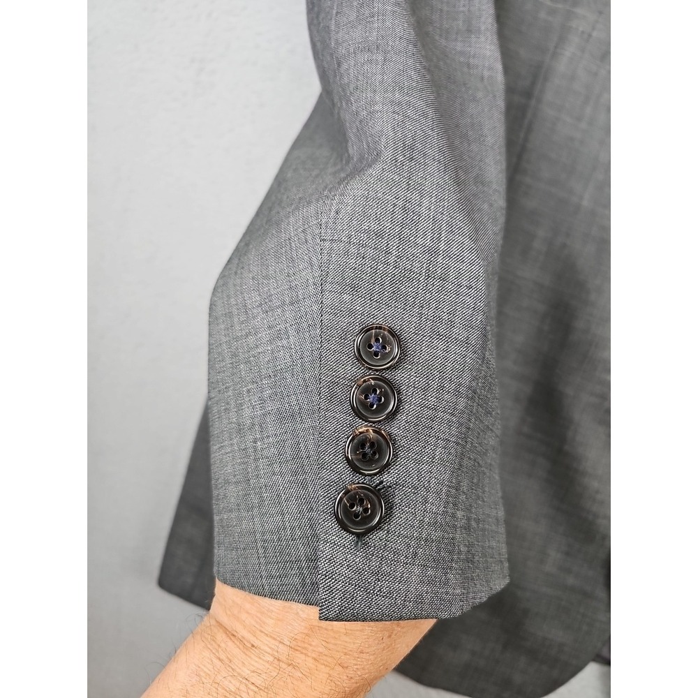 Lauren Ralph Lauren Blazer Black Label Men's 48R Gray 100% Wool Suit Jacket Coat - Picture 2 of 7
